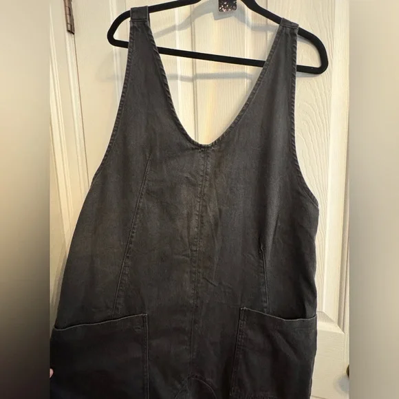 Free People We The Free High Roller Jumpsuit Mineral Wash Black NWOT Size M - Picture 9 of 16